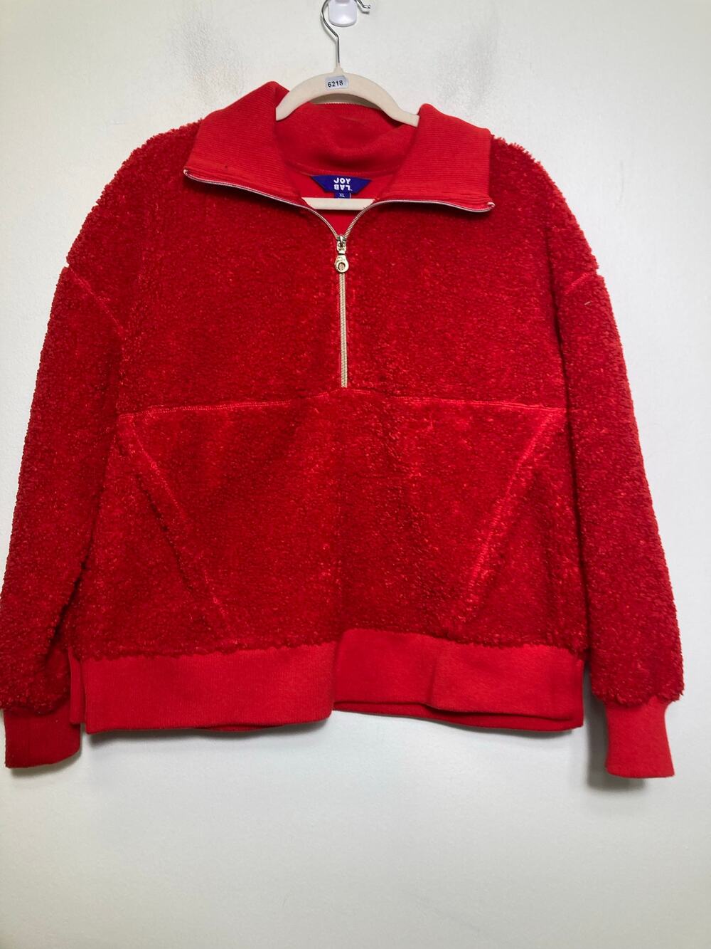 Joy Lab Classic Red Long Sleeve Half Zip Pullover Sz XL